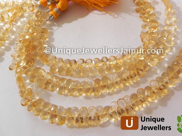 Citrine Cut Pear Beads